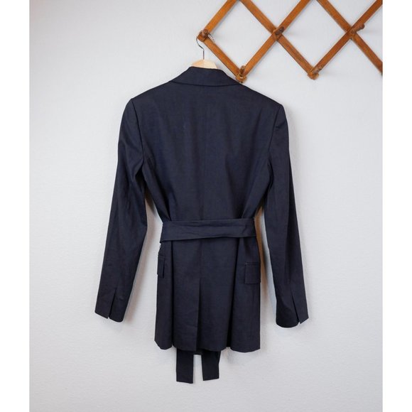 NEW Theory Womens Concord Eco Crunch Wash Linen Blend Belt Blazer, size 2 - Picture 8 of 16